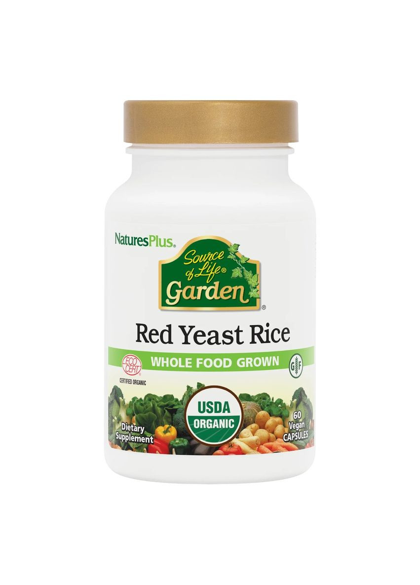 Органический Красный Дрожжевой Рис, Source of Life Garden,, 60 капсул Natures Plus (326054218)