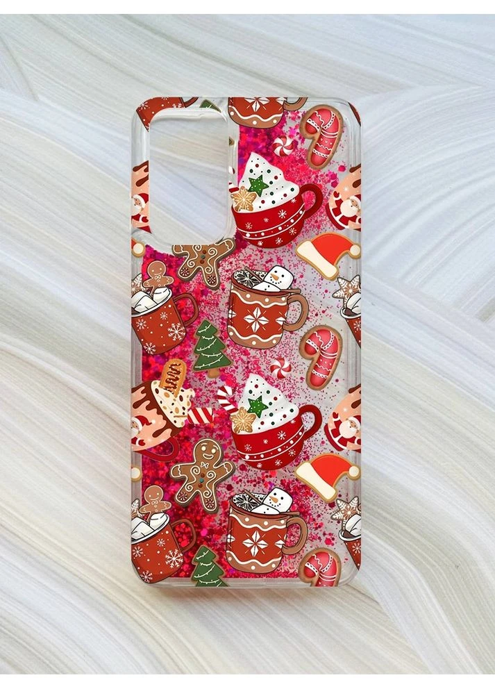 Чехол с плавающими розовыми блестками на Xiaomi Redmi Note 11 Рождество (принт 428) Creative (400775382)