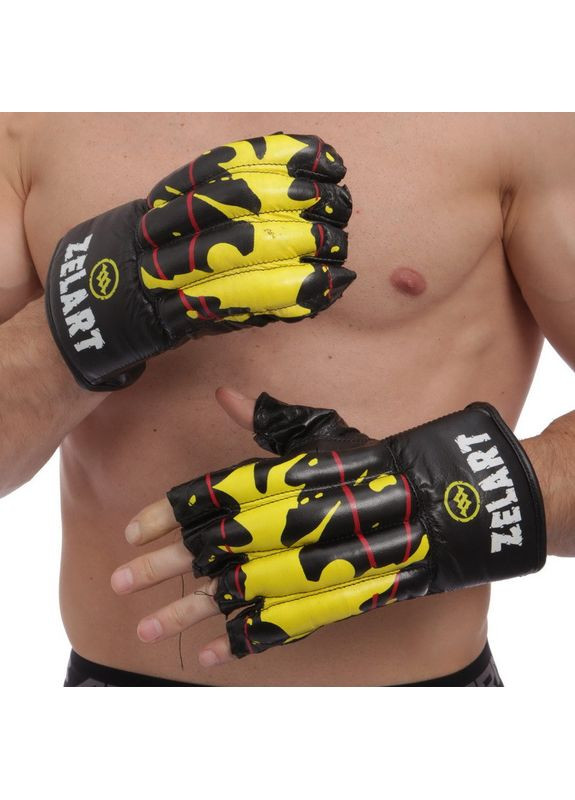 Снарядні рукавички шкіряні шингарти (розмір, Чорний) (ZB-4224_Чорний_M) Zelart (354703049)