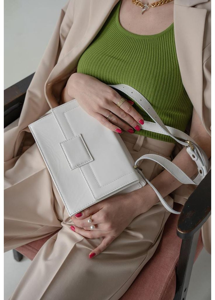 Жіноча шкіряна сумка Kelly біла The Wings (348358688)