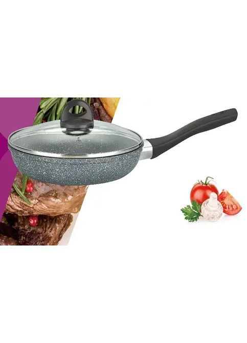 Сковорода BN-494 24см, h-6,3см, глубокое мраморное антипригарное покрытие. Benson (363833412)