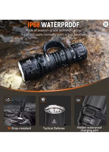 Тактический фонарь на аккумуляторе Wurkkos TD07 No Brand (391477430)