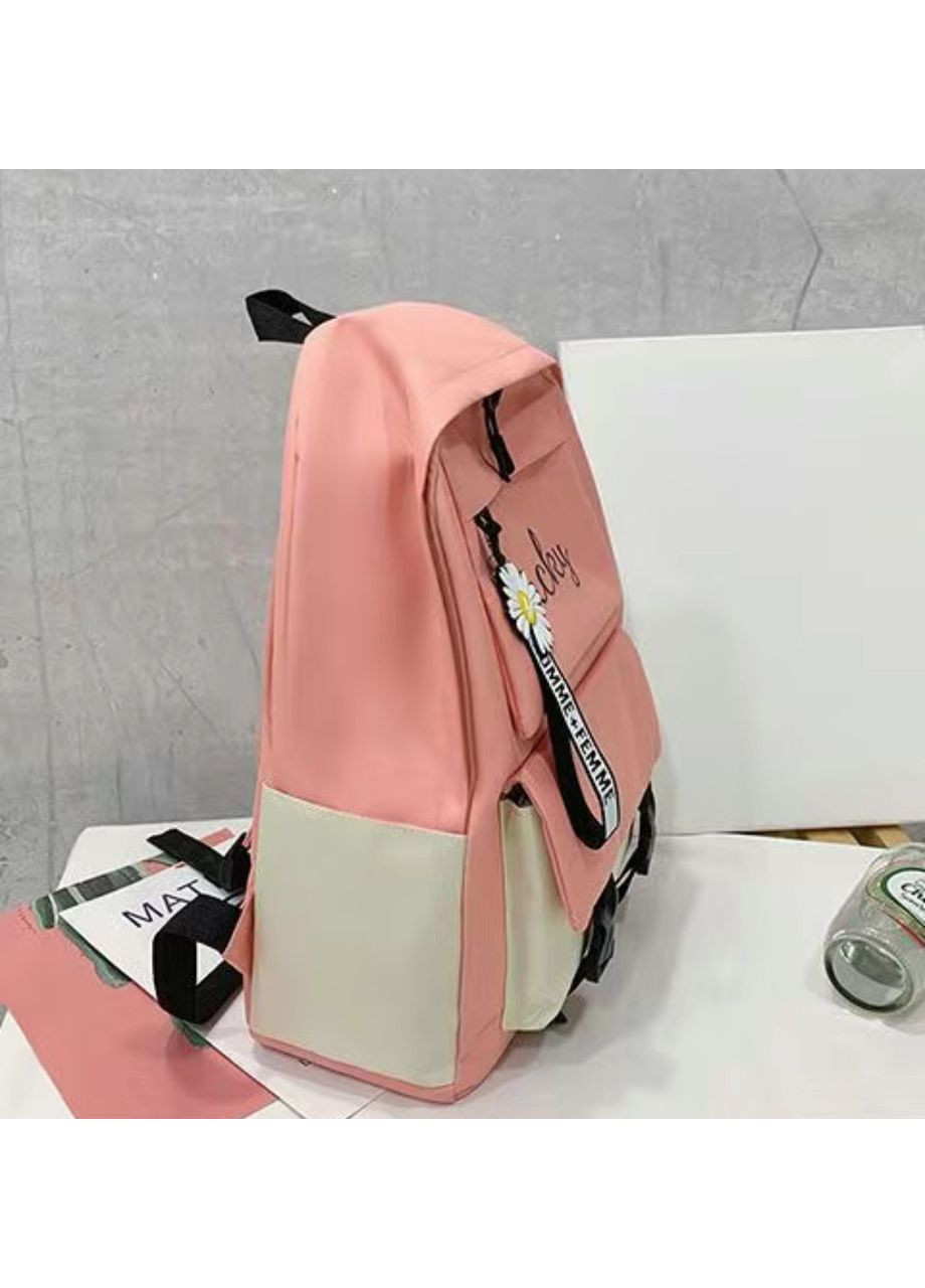 Набор школьный 4 в 1 рюкзак, сумка, косметичка, кошелек 1298 Розовый No Brand (362475105)