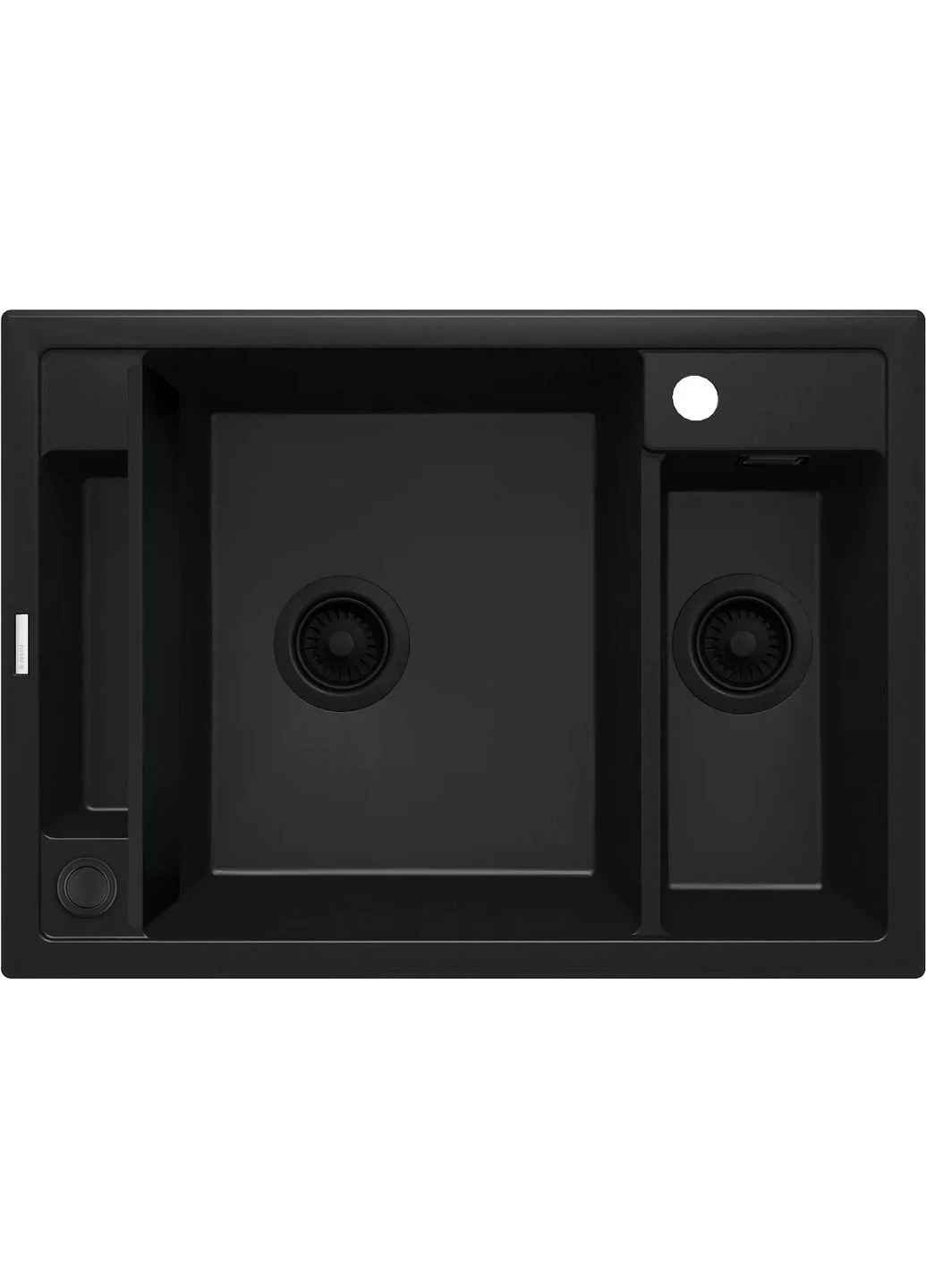 Кухонная мойка Magnetic, гранитная, прямоугольная, без бокового крыла, размеры 690х500х219мм, одна чаша 15, накладная, черного Deante (393487824)