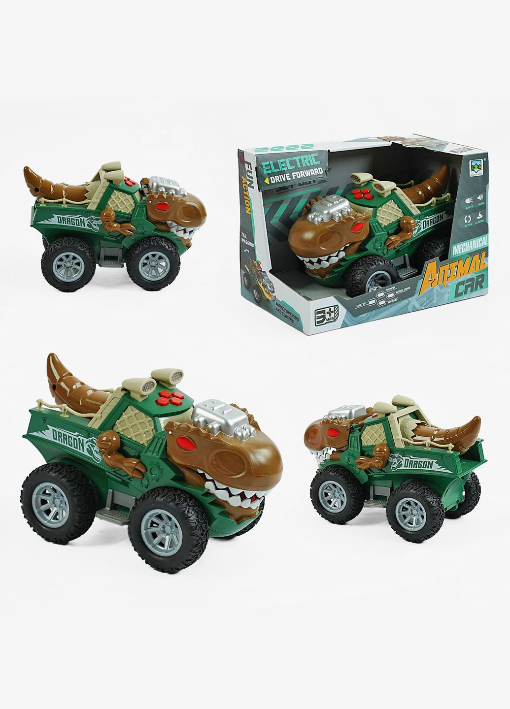 Машина музична SY 200-22 (48/2) звуки, самостійно їздить, підсвічування, рухає хвостом і щелепою, в коробці No Brand (324619941)