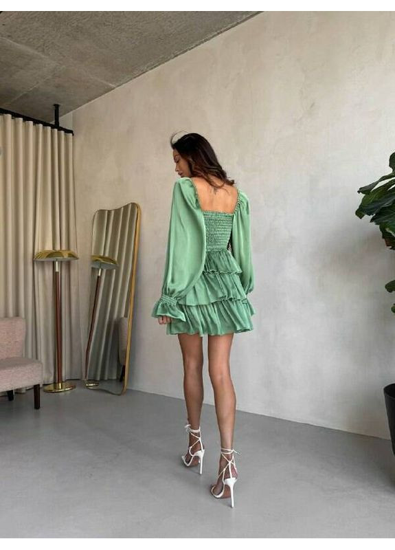 Оливковое праздничный женское платье stephania с открытыми плечами (mil528) milirud