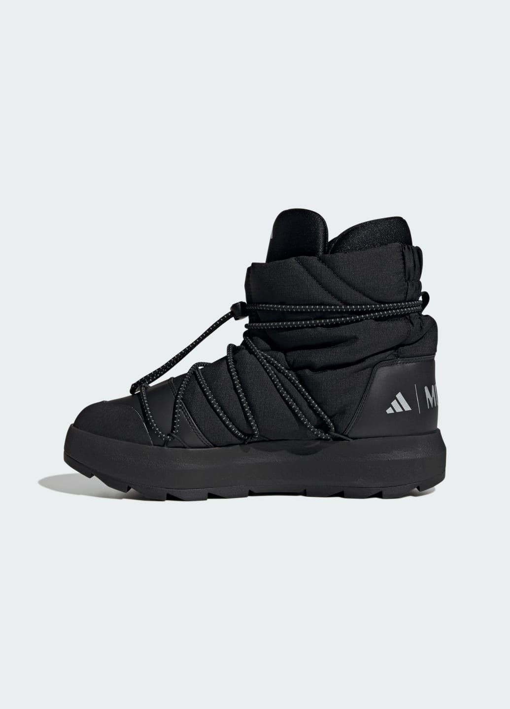 Черные летние луноходы x moon boot ace mid adidas