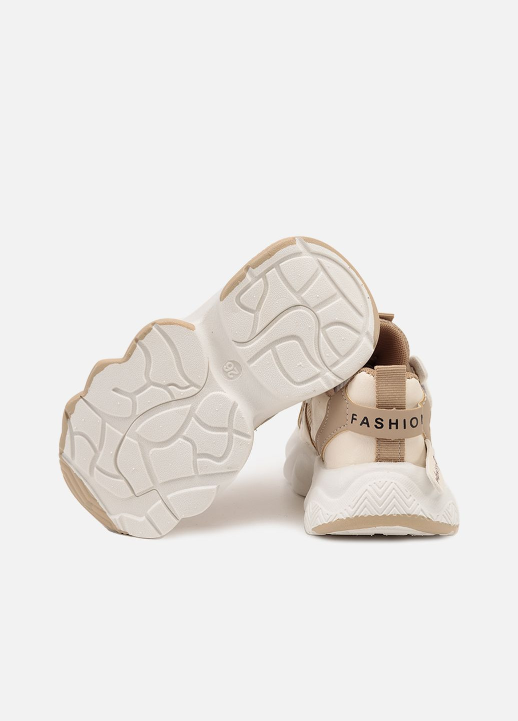 Бежеві осінні кросівки на платформі для дівчинки колір бежевий цб-00267567 No Brand