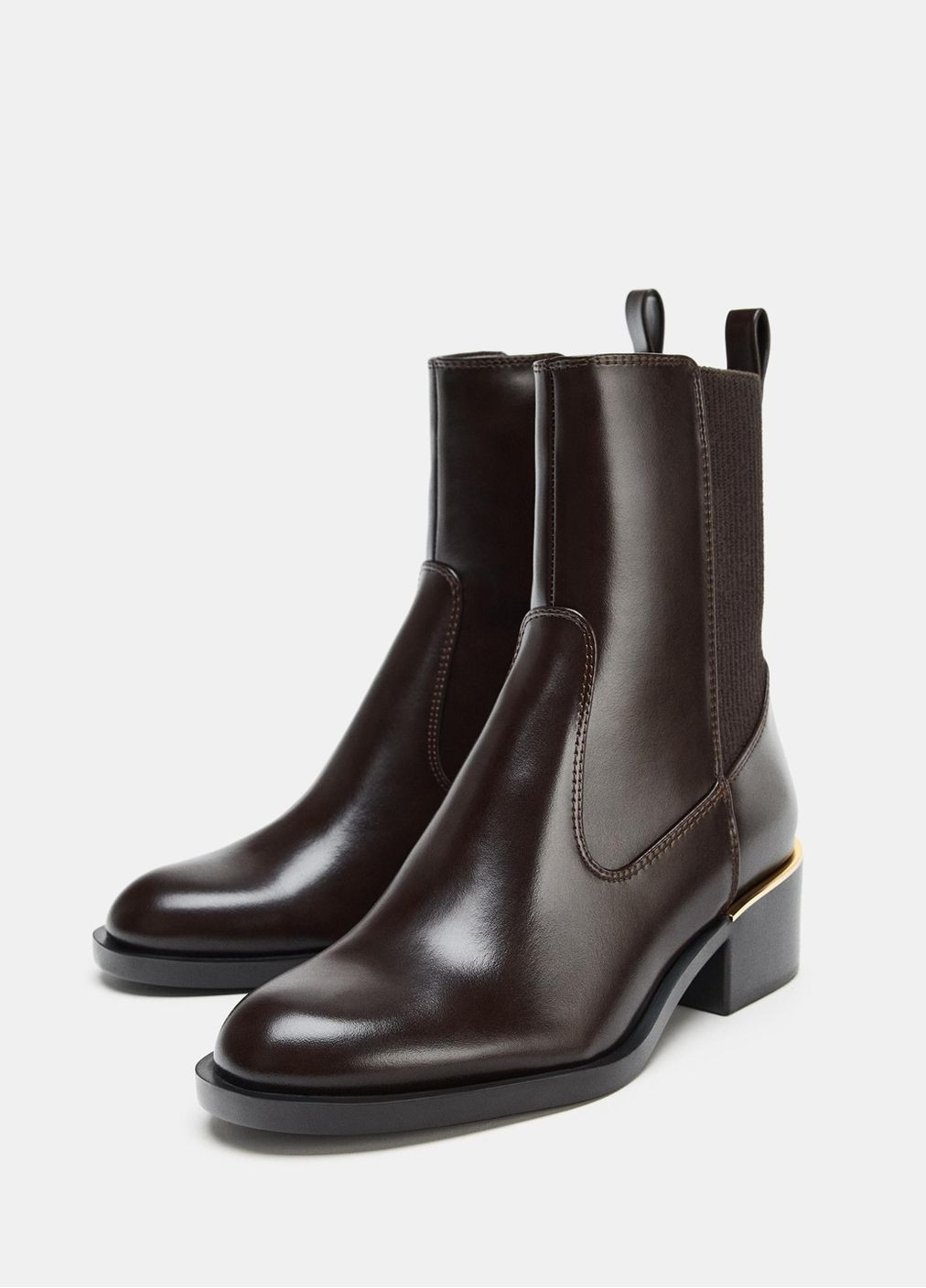 Темно-коричневые демисезонная ботильоны Zara