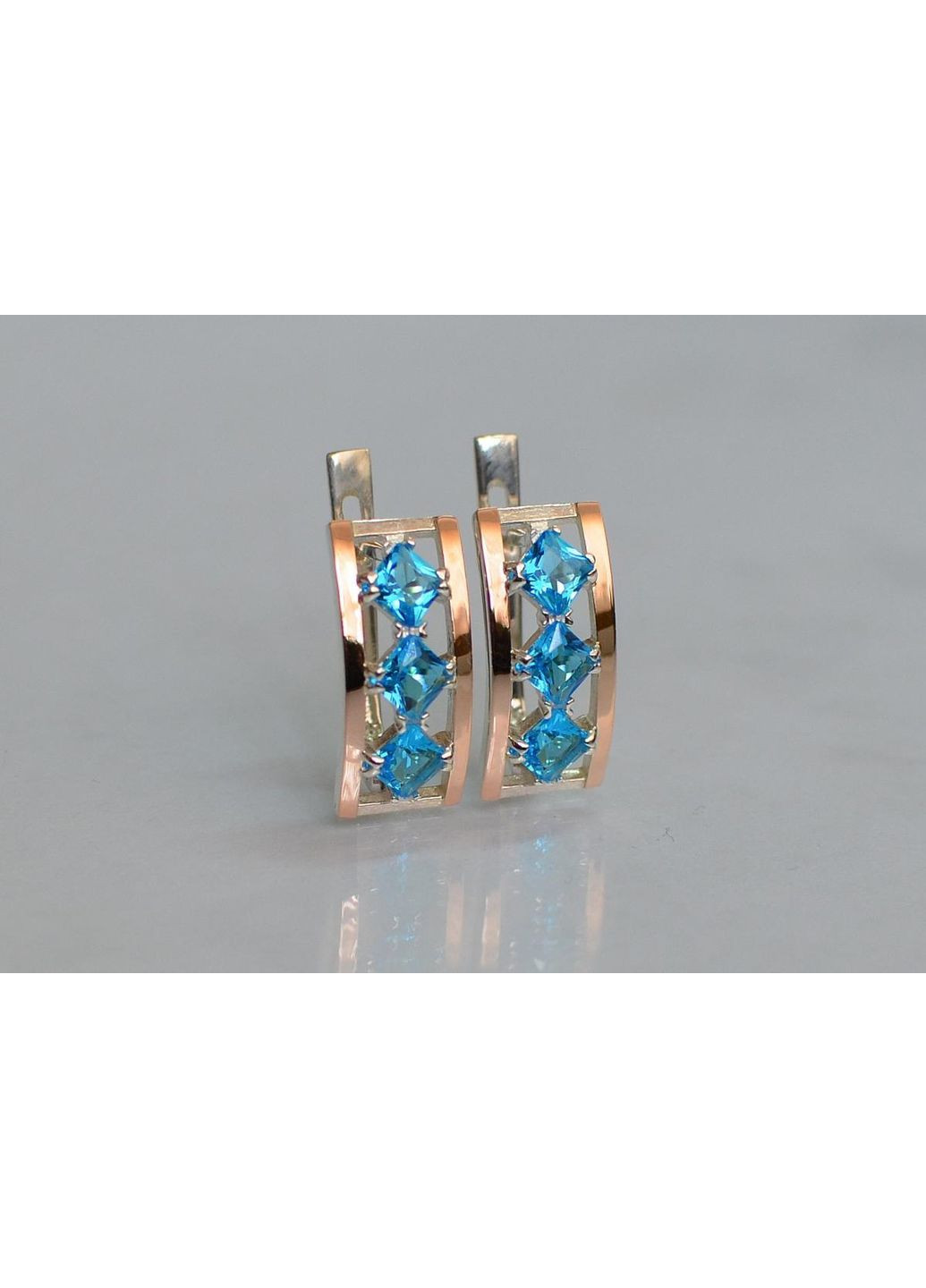 Серебряные серьги с золотыми вставками Silver Style (367112090)