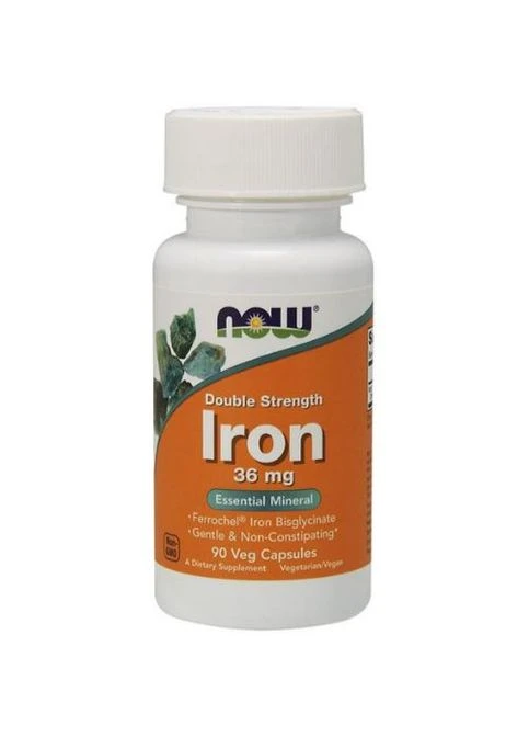 Iron, Double Strength 36 mg 90 Veg Caps Now Foods (362418996)