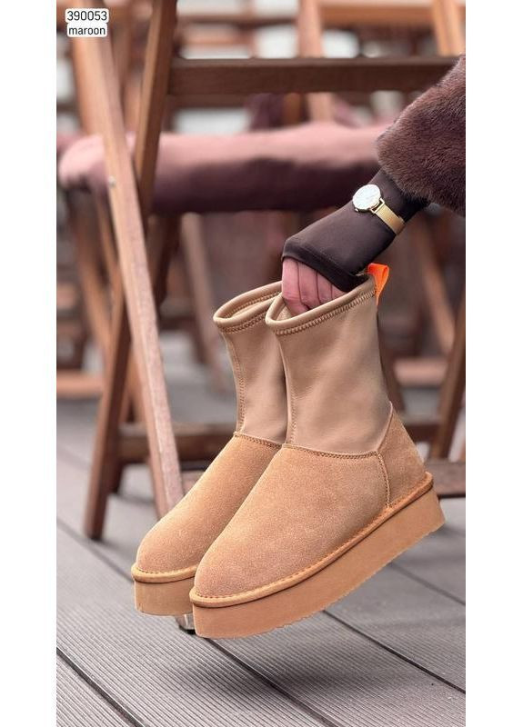 Уггі жіночі пісочного кольору замш AAPR (372019519)