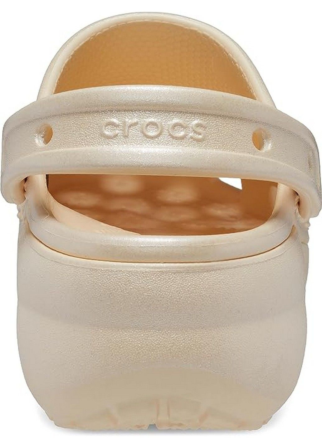 Кроксы сабо c блестками Crocs classic platform shimmer clog vanilla (282955129)