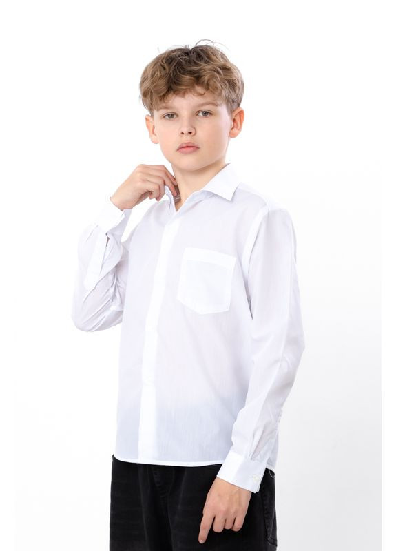 Белая повседневный рубашка однотонная Носи своє