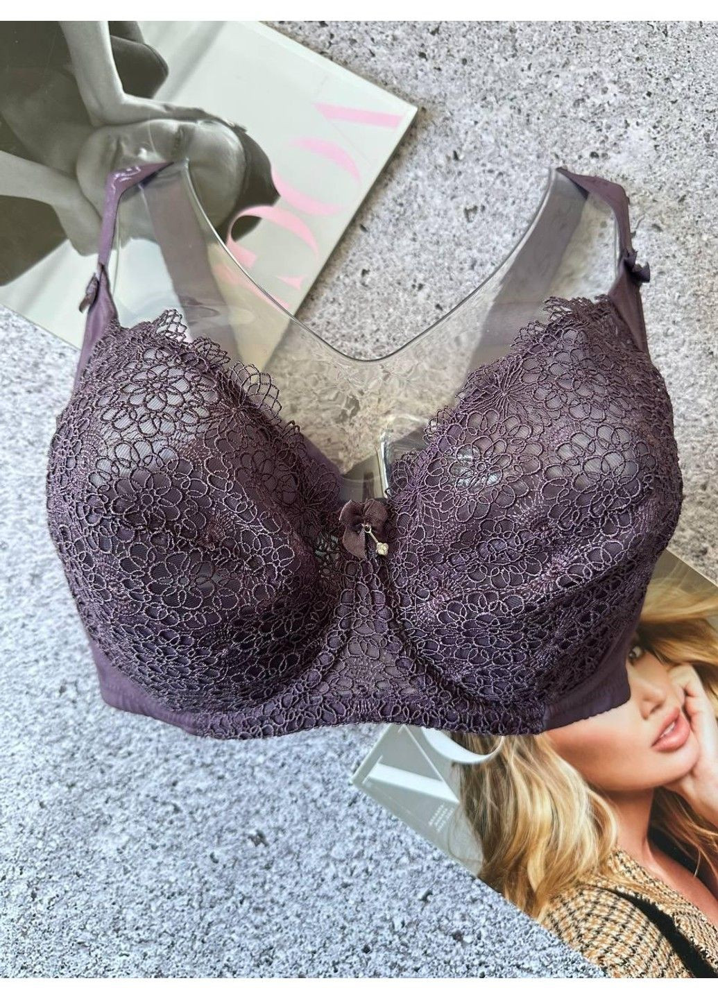 Бузковий базовий бюстгальтер з м’якими чашками фіолетовий Finikin