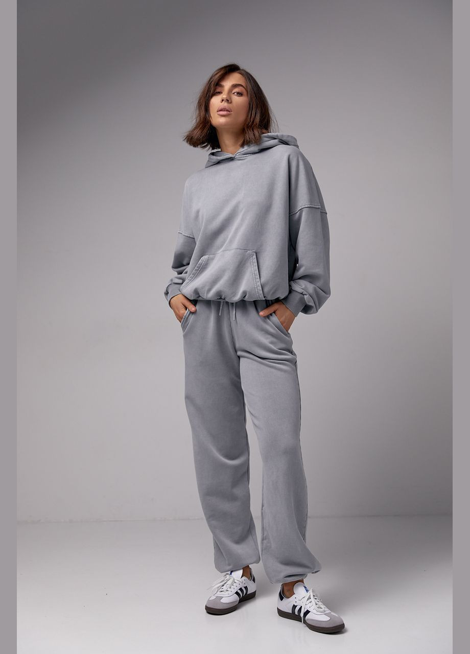 Спортивний костюм жіночий з худими та джоггерами - світло-сірий Lurex (282957644)