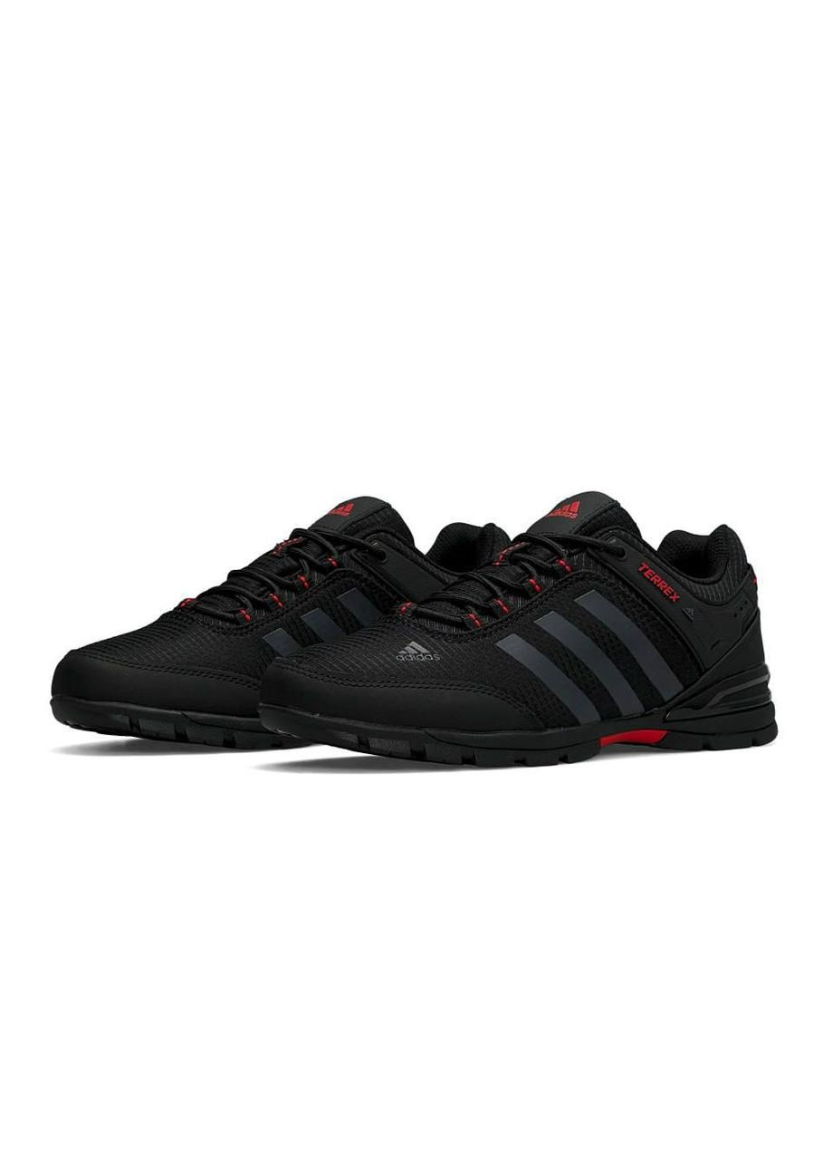 Чорні Осінні кросівки чоловічі adidas black grey red No Brand Terrex