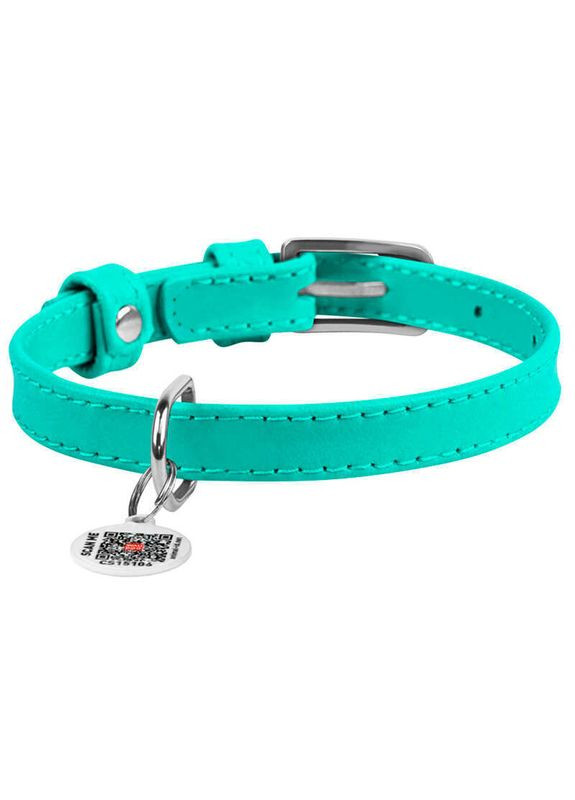 WAUDOG Glamour - Нашийник шкіряний з QR паспортом без прикрас для собак S (1,5х27-36 см) (4823089362915) Collar (329141609)