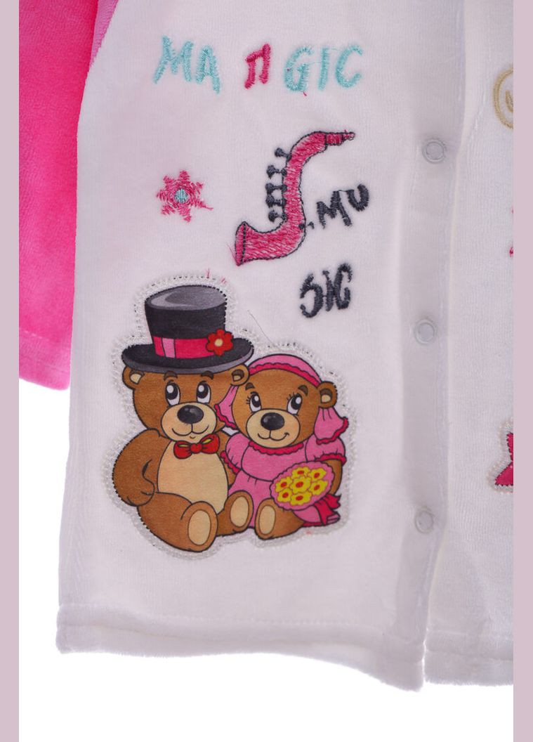 Розовый демисезонный кофта с длинным рукавом для девочки велюровая луна 68 см (37245) BABYKROHA