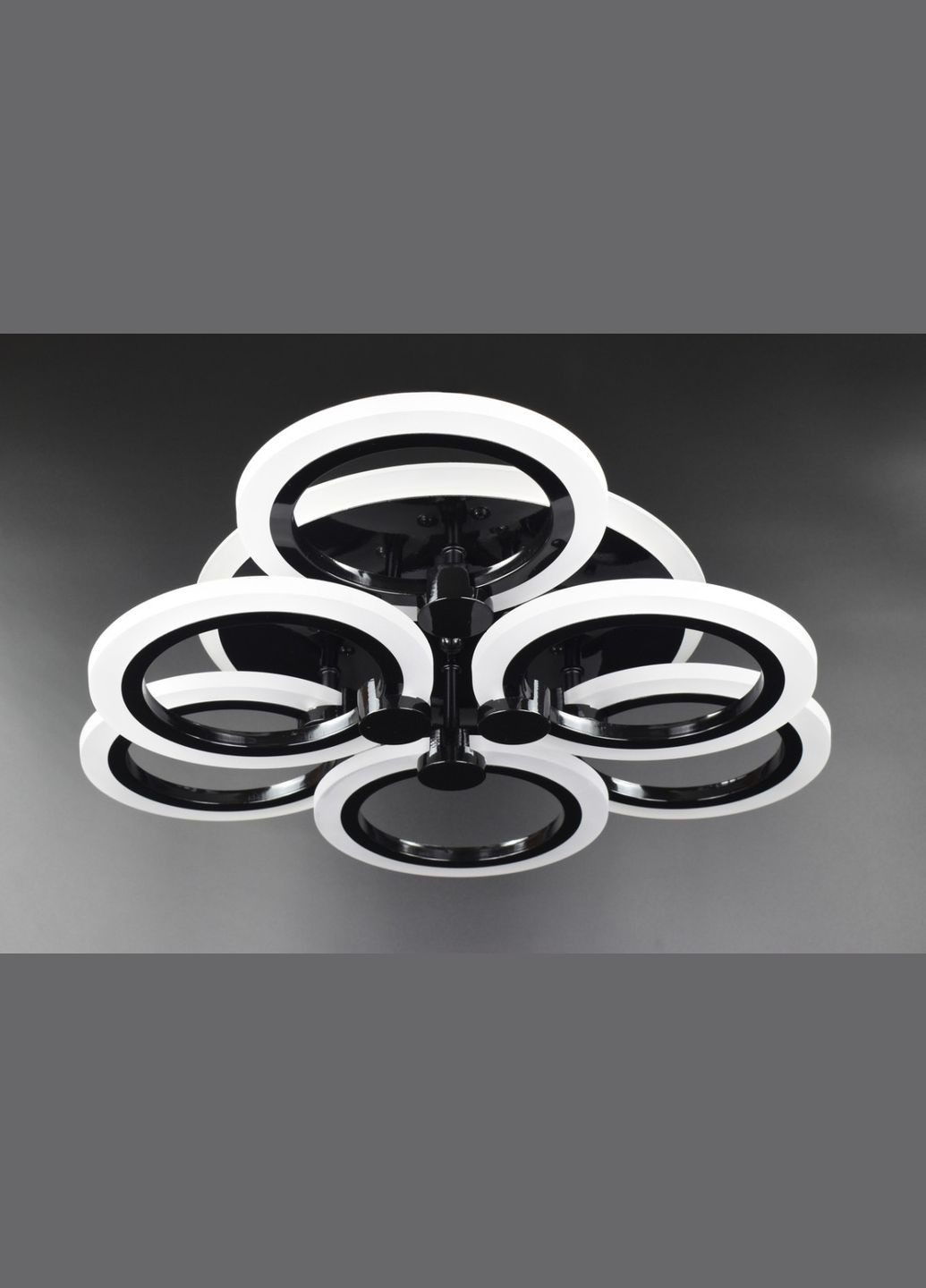 Люстра светодиодная потолочная LED светильник для квартиры на потолок лэд с пультом 26118 Черный 11х47х47 см. Sunnysky (364758373)