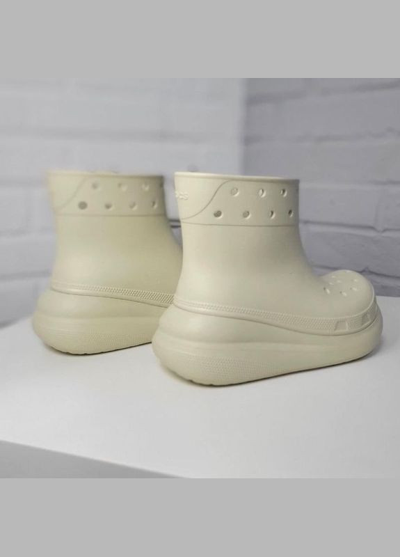 Бежевые rain boot сапоги резиновые крокс краш Crocs