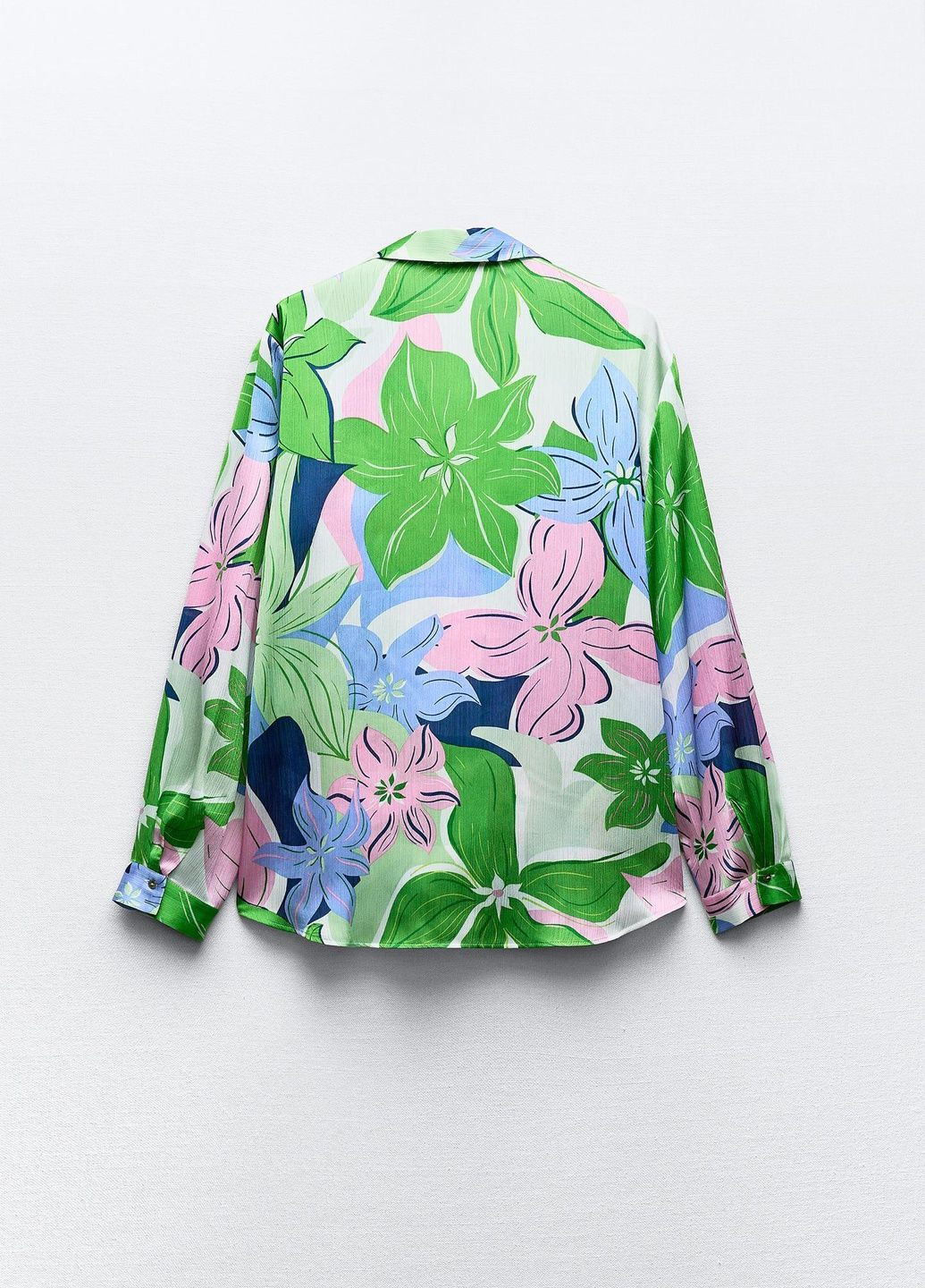Зеленая повседневный рубашка с цветами Zara