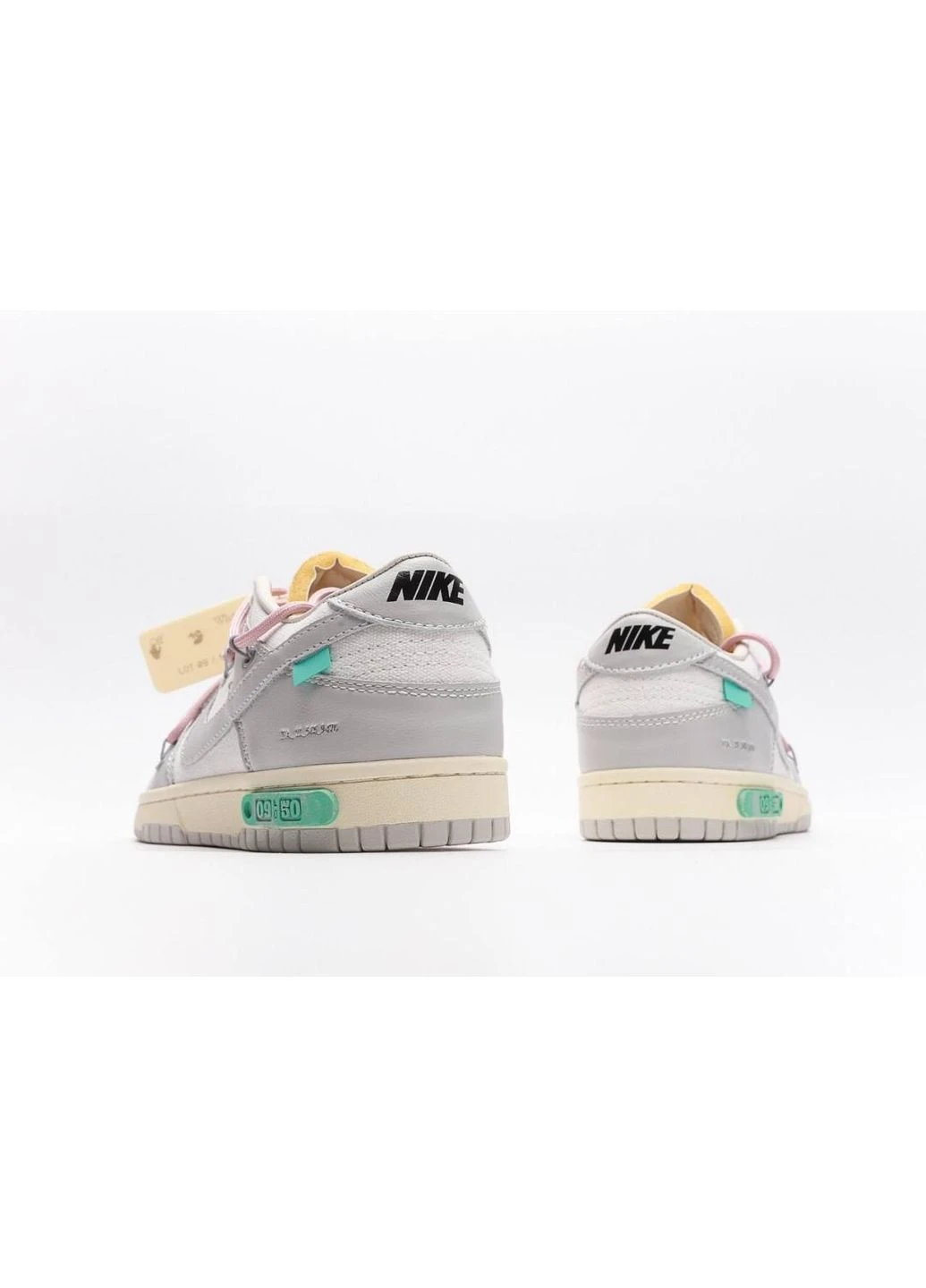 Білі кросівки чоловічі nike dunk x off white grey pink найк данк білі демісезон No Brand