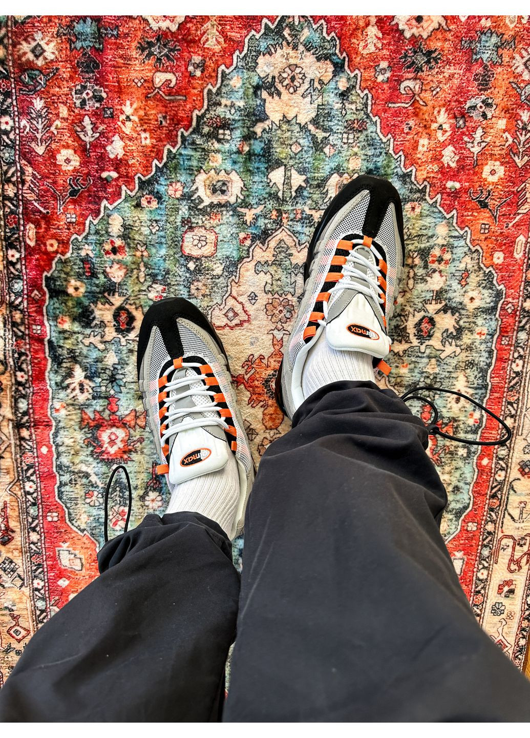 Сірі Осінні кросівки чоловічі nike air max 95 og 'bright mandarin' | найк еір макс 95 сірі No Brand