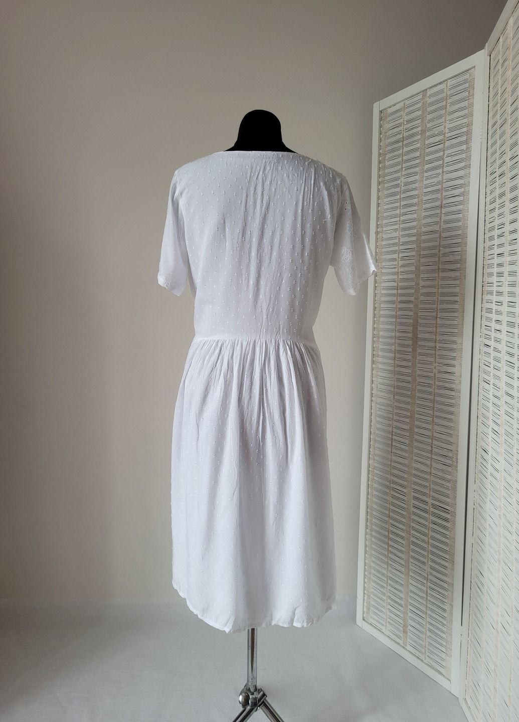 Білий святковий, повсякденний, домашній, пляжна, кежуал жіноча літня сукня з карманами та підкладкою No Brand однотонна