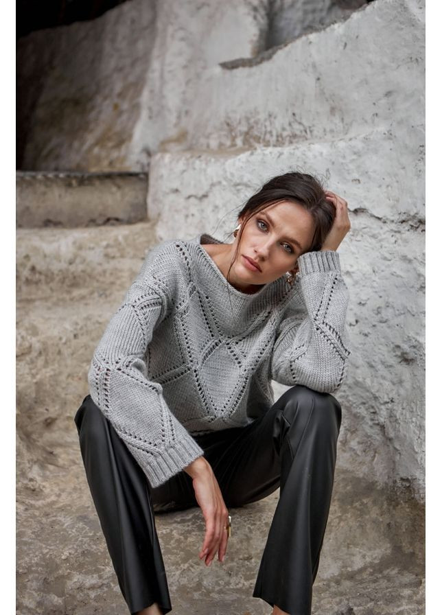 Сірий джемпер 2538 сталевий Triko Bakh