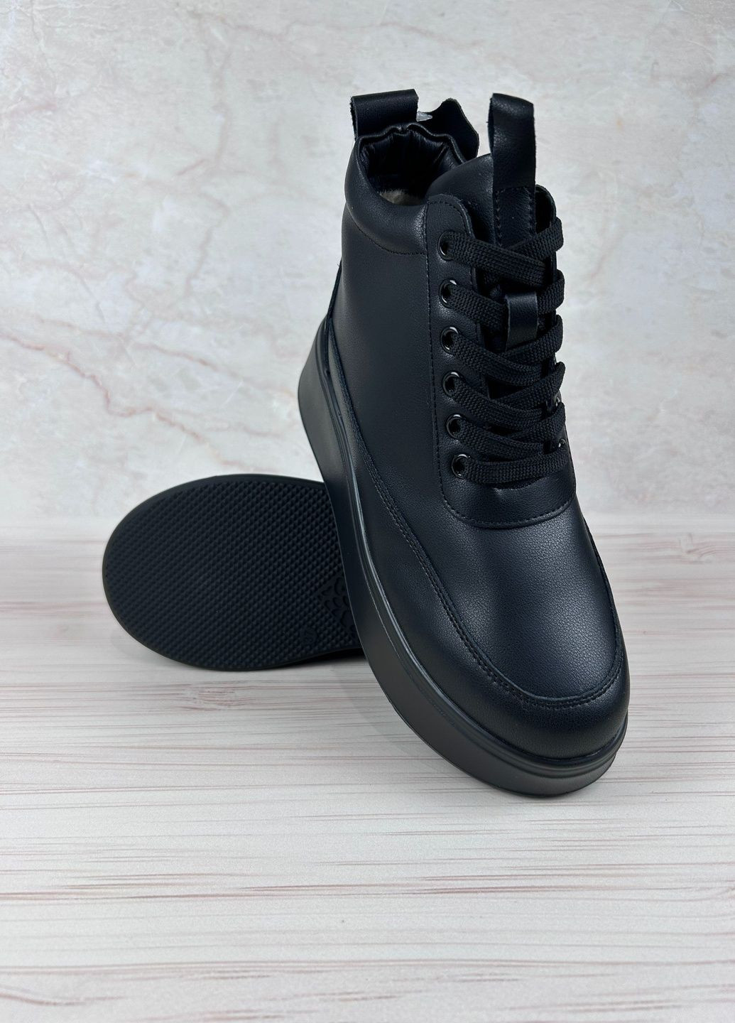 Зимние ботинки из кожи для женщин Hengji