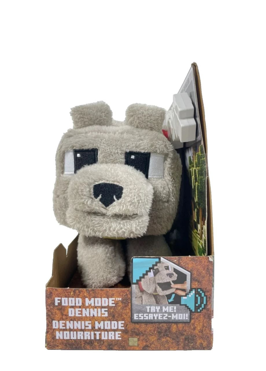 Мягкая интерактивная игрушка Волк Деннис из фильма Майнкрафт Оригинал Minecraft Dennis The Wolf Mattel (365251401)