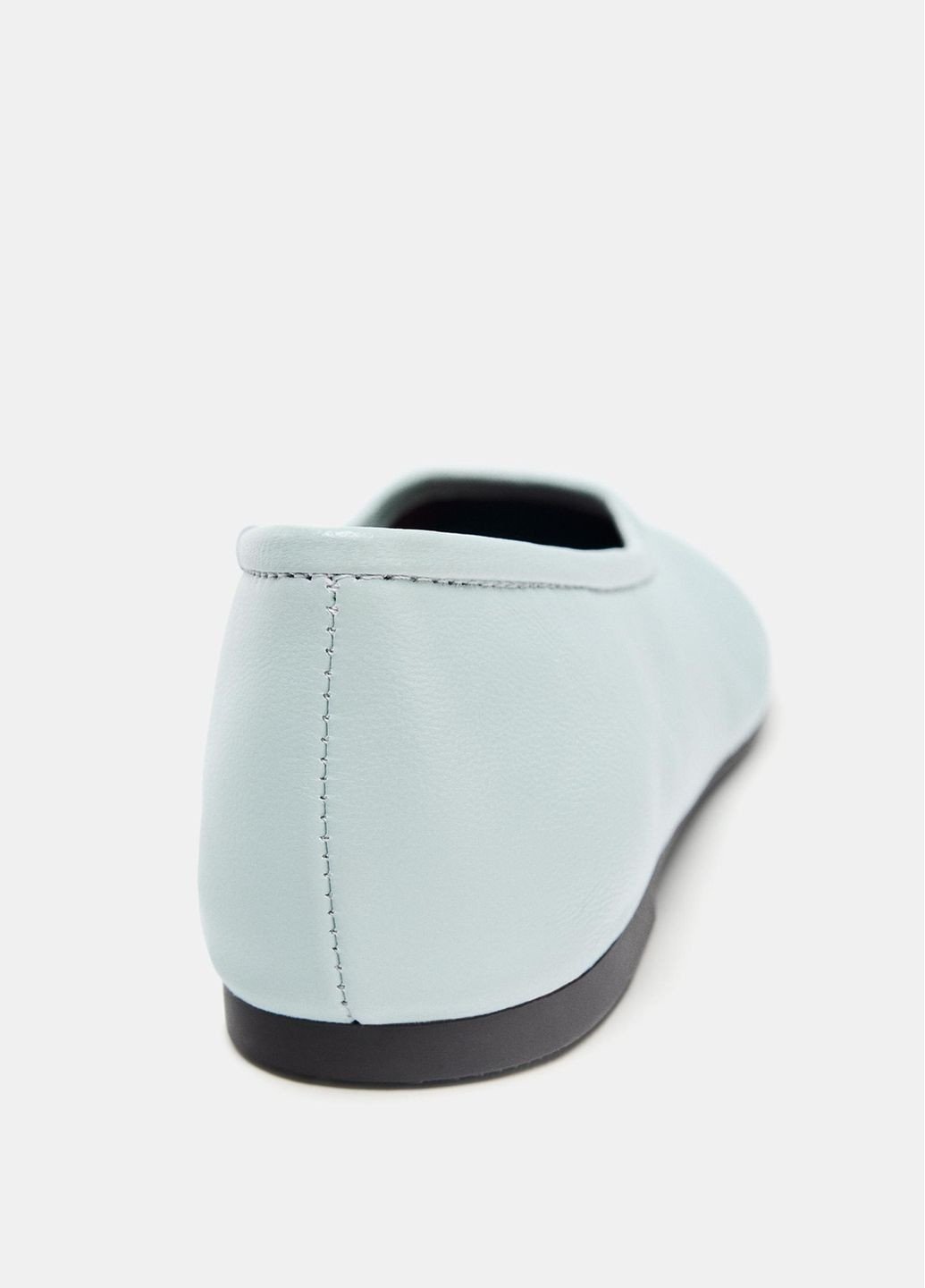 Жіночі балетки Zara | світло-блакитні однотонні натуральна шкіра (363040673)