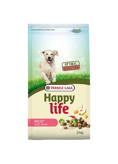 Сухий преміумкорм для собак середніх і великих порід Adult with Lamb 3 кг (5410340311004) Happy Life (279570619)