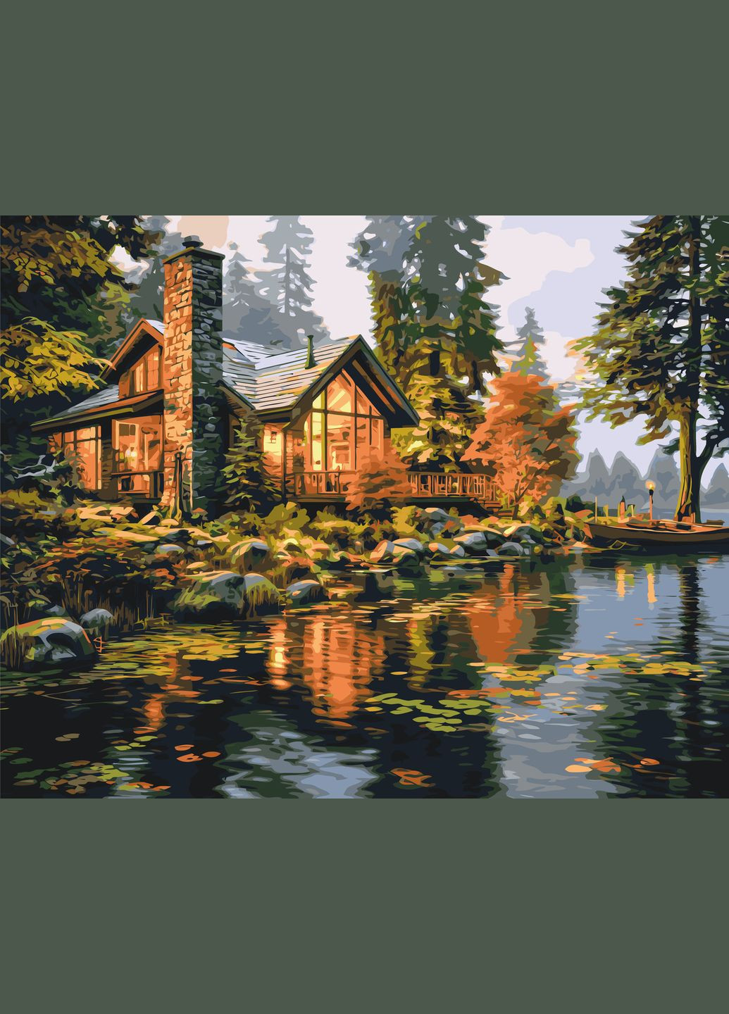 Пейзажі картини за номерами Картина Малювання по номерах Будинок з терасою 40х50 Живопис на полотні фарбами 31710 Origami (322073532)