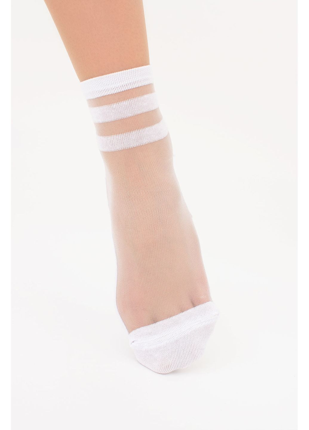 Білі шкарпетки жіночі прозорі Giulia смужки (351854188)