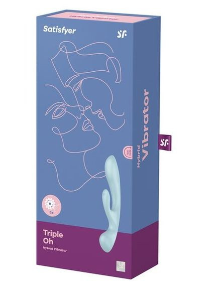 Вибратор-кролик Triple Oh Blue Satisfyer (366876136)