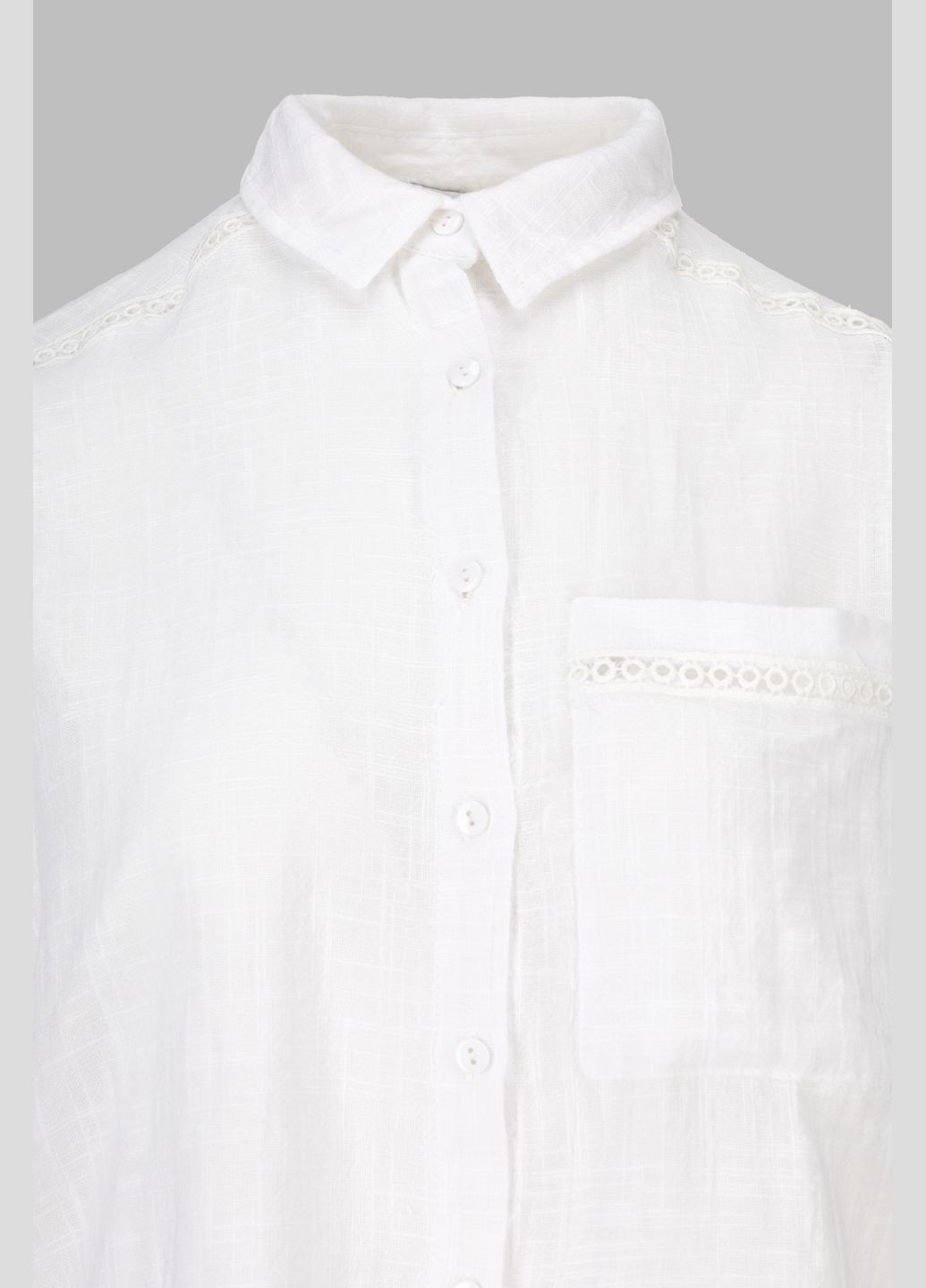 Белая повседневный рубашка однотонная Ayn