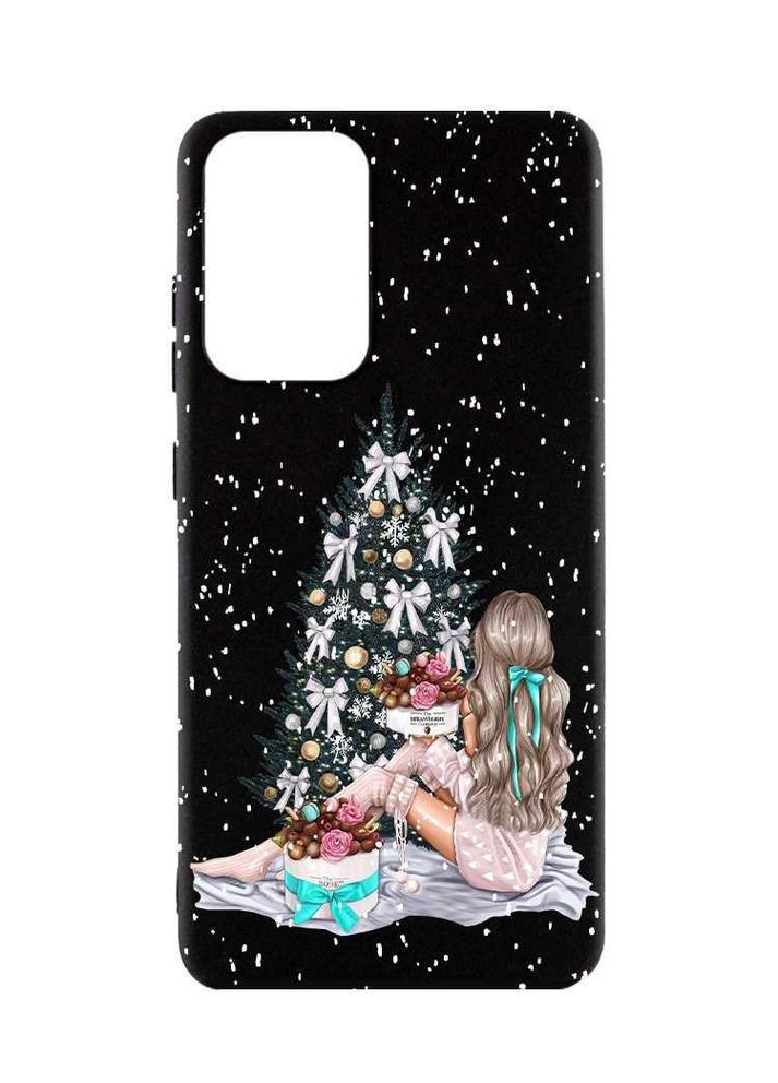 Матовий чорний чохол на Samsung Galaxy A52:: Дівчина біля ялинки (принт 139) Creative (362970151)