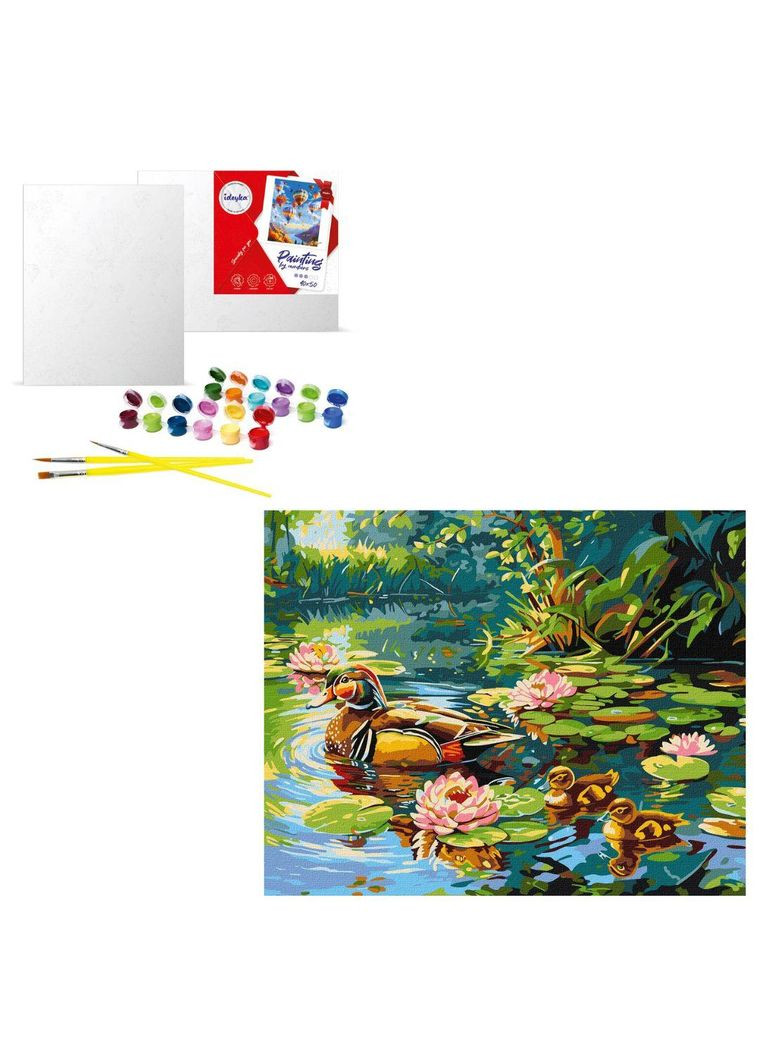 Набір для розпису по номерах "Качина родина", полотно 40х50 см (KHO6656) Ідейка (339402568)