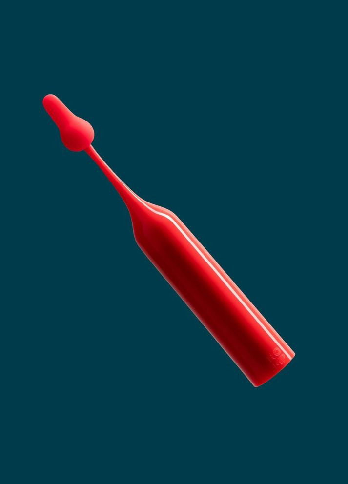 Вибратор для клитора с двумя насадками Pop, красный, 14.3 х 2.4 см Romp (303892515)