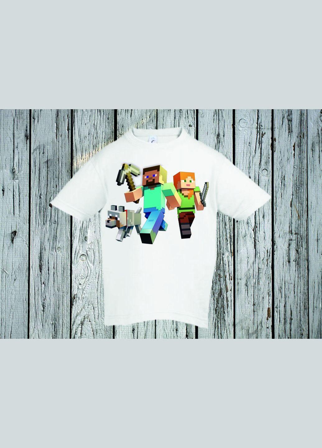 Біла демісезонна футболка youstyle майнкрафт 0263 Gildan