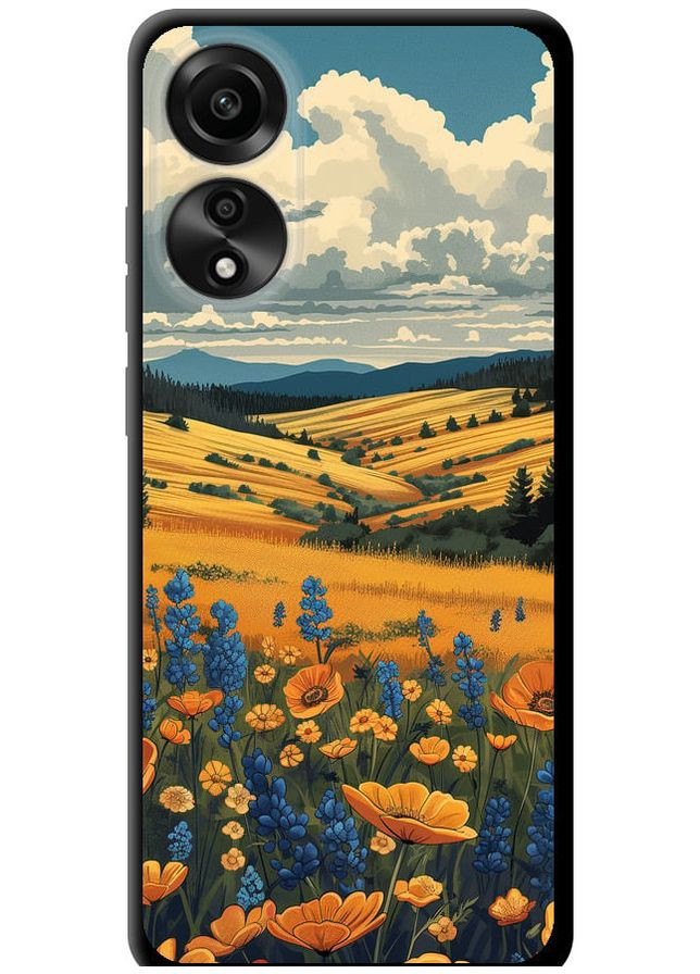 TPU чорний чохол 'Українське поле' для Endorphone Oppo A78 4G (288578619)