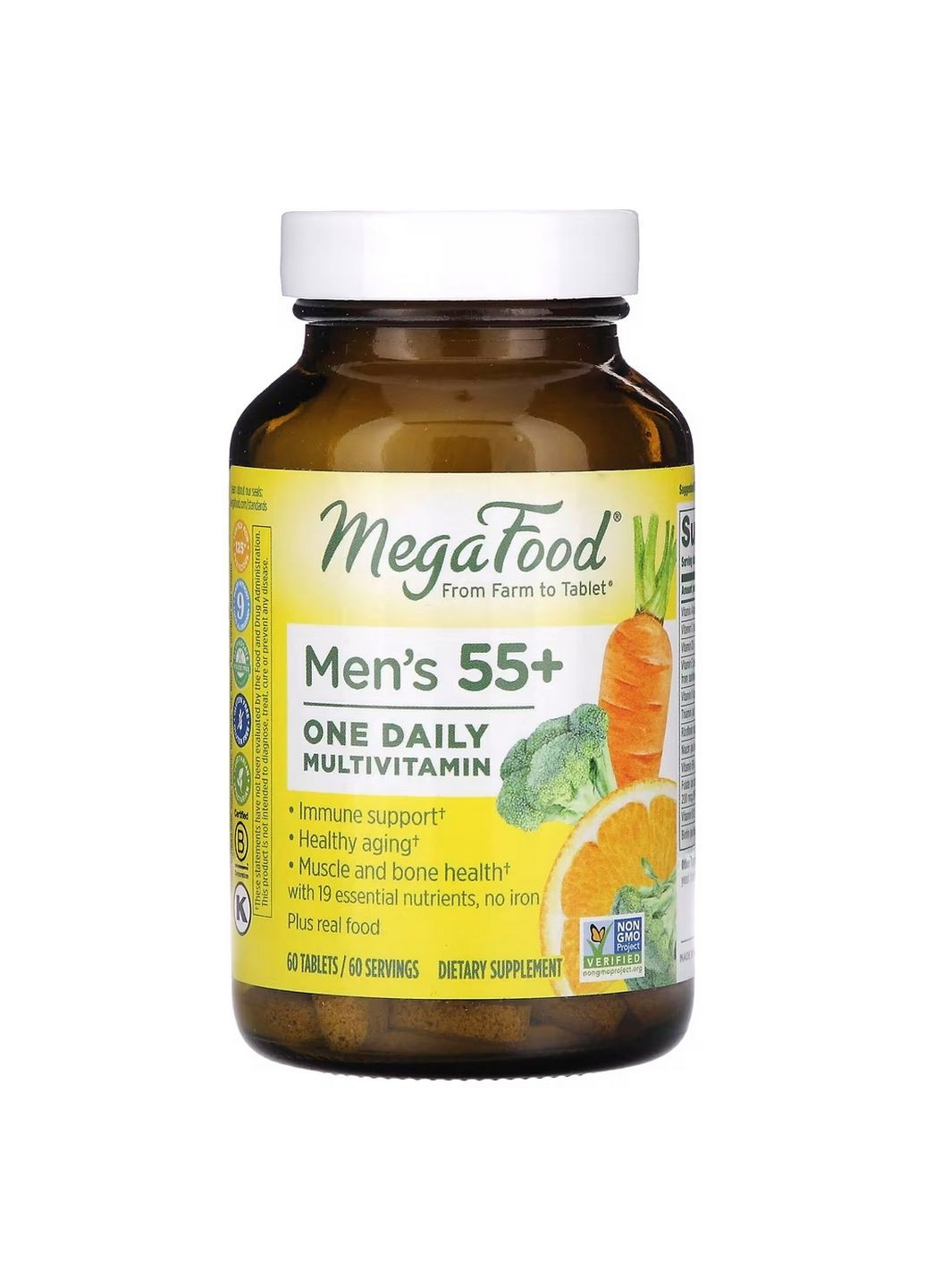 Вітаміни та мінерали Men's 55+ One Daily, 60 таблеток MegaFood (293419996)