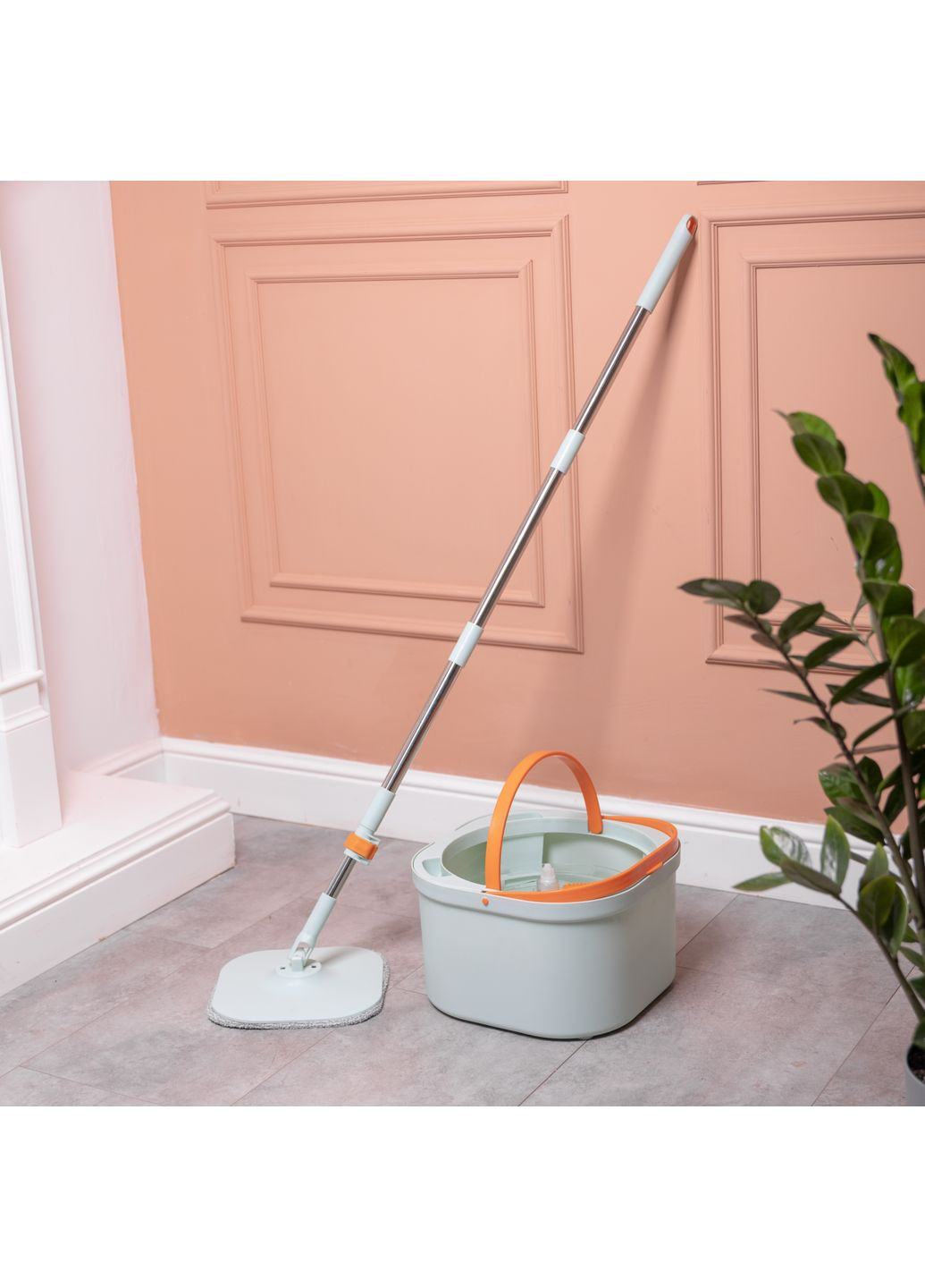Швабра с ведром для отжима и сменной насадкой HP-35015-46 No Brand (361893112)