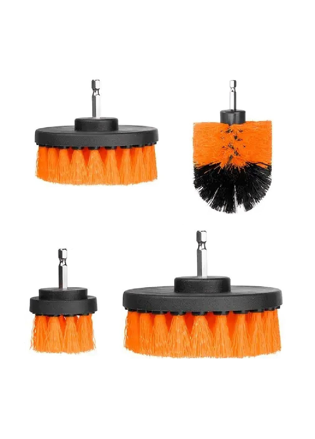 Набір щіток насадок з нейлоновою щетиною середньої жорсткості на дриль для очищення різних поверхонь 4 штуки (481276-Prob) Unbranded (359701909)