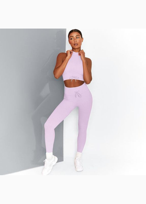 Комплект для фитнеса (спортивный костюм) топ и леггинсы 8347 L лиловый Fashion (336547431)