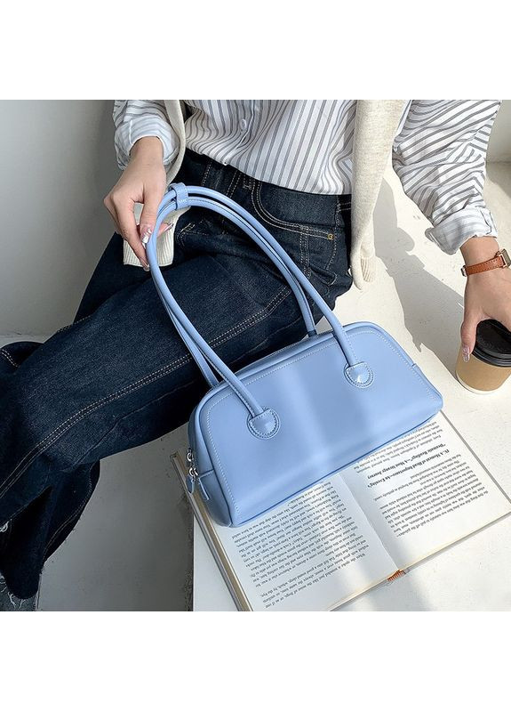 Черная прямоугольная сумка-багет из экокожи с двумя длинными ручками No Brand (362588163)