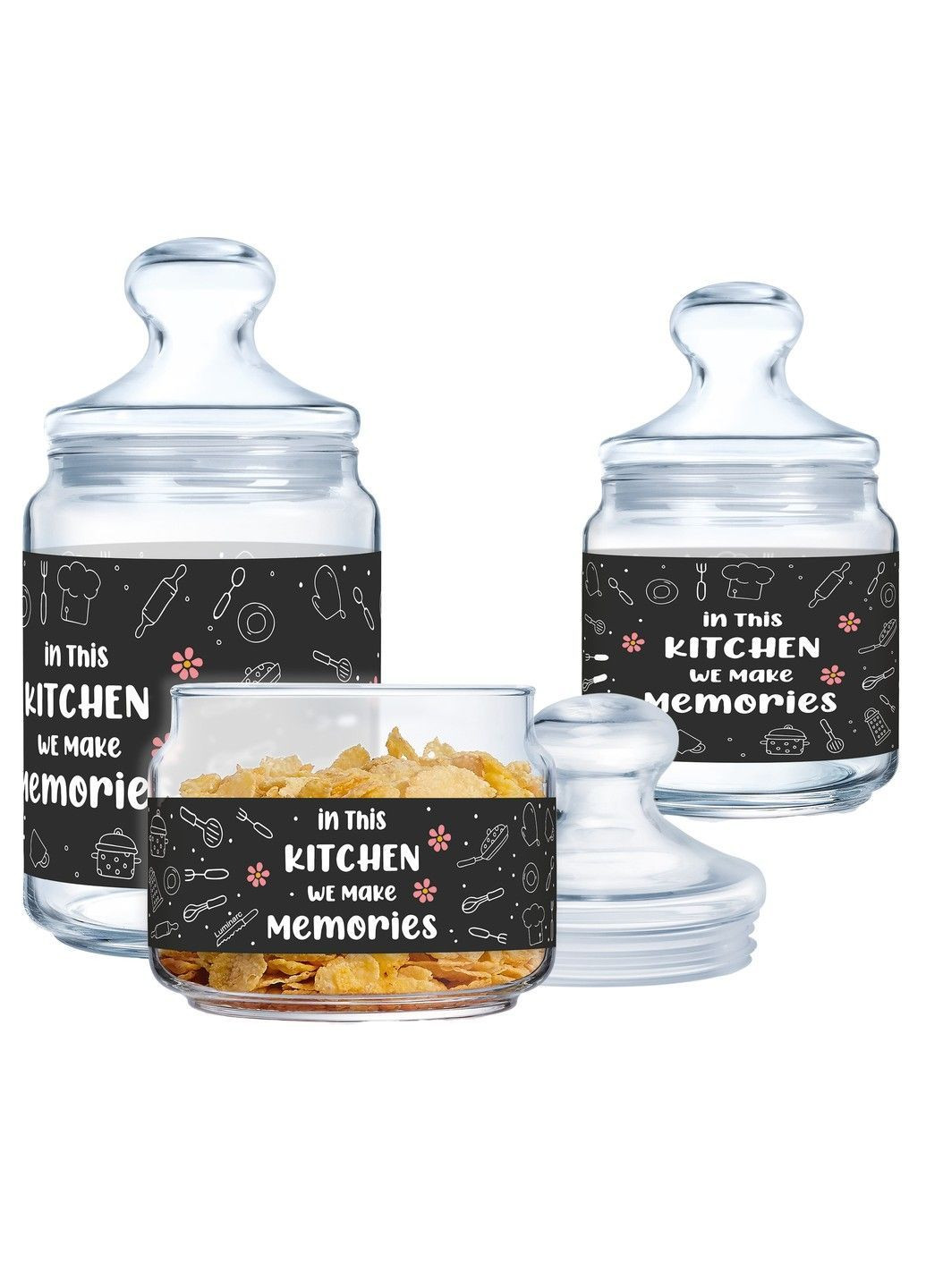 Банка CLUB KITCHEN MEMORIES /НАБІР/3х0.5, 0.75, 1 л (X1073) Luminarc (365278646)
