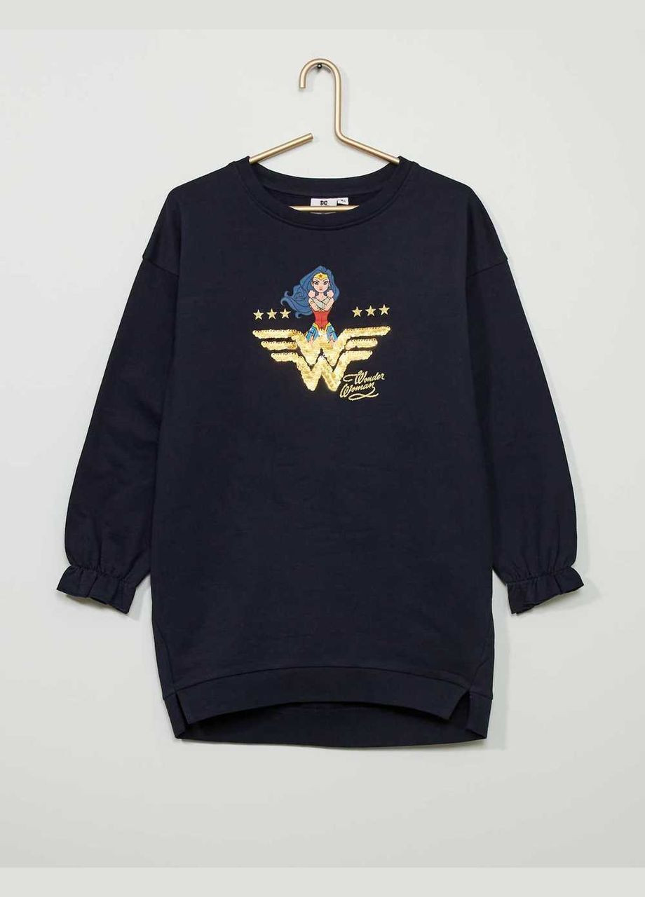 Тёмно-синее платье демисезон,темно-синий в узоры, Kiabi (297154021)